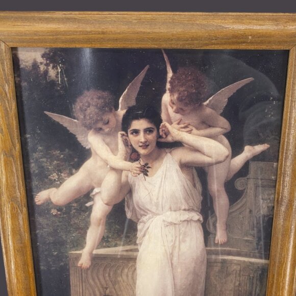 FRAMED PRINT -- "L’Innocence" by William-Adolphe Bouguereau, Wood Frame, Lt. Oak - Picture 3 of 4